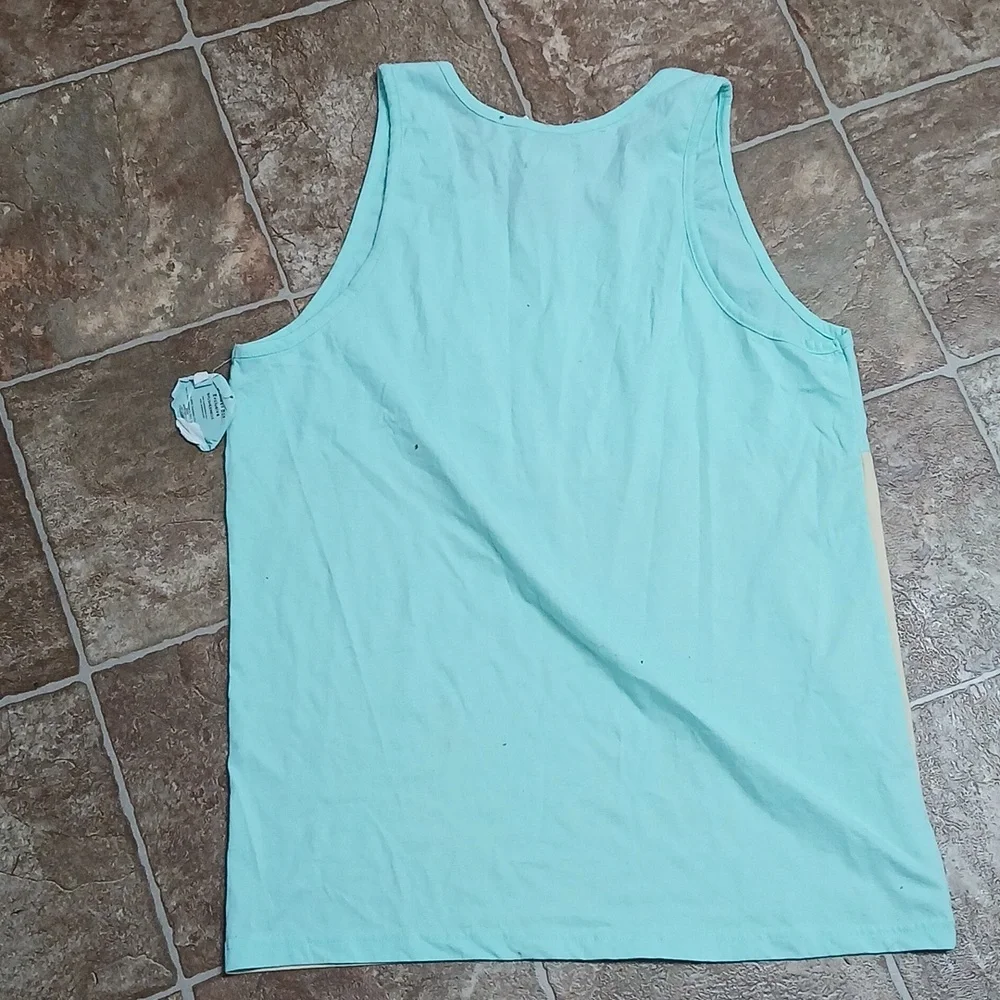 NWT Pusheen Aqua and Cream Beach Scene Womens Tank Top Size Med - Picture 3 of 6